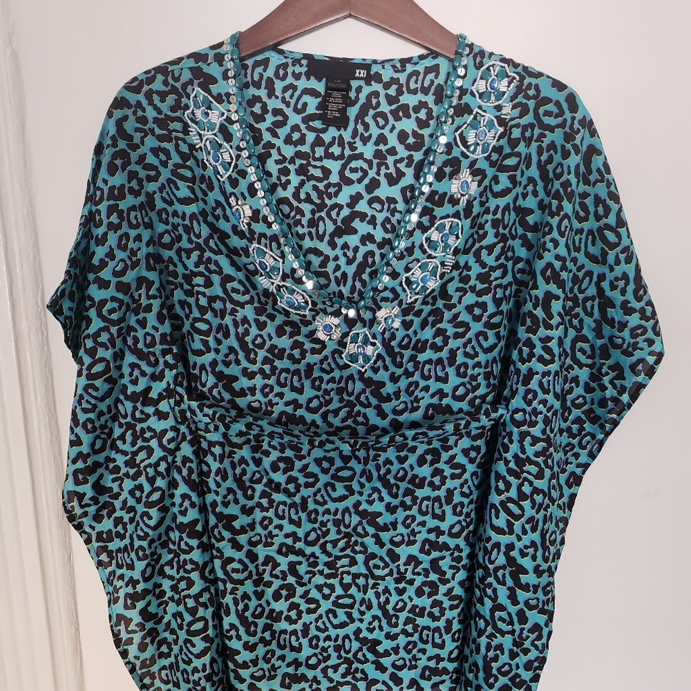 leopard print kimono shirt